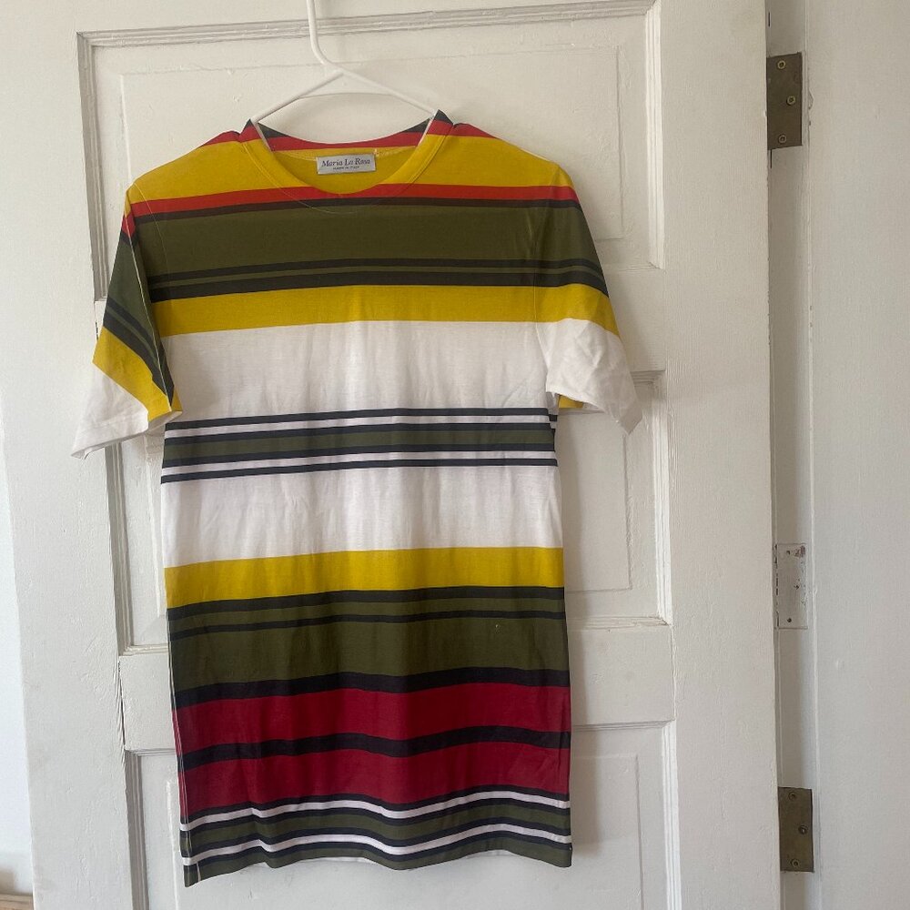 Maria La Rosa Striped printed t-shirt Size S - Picture 4 of 4